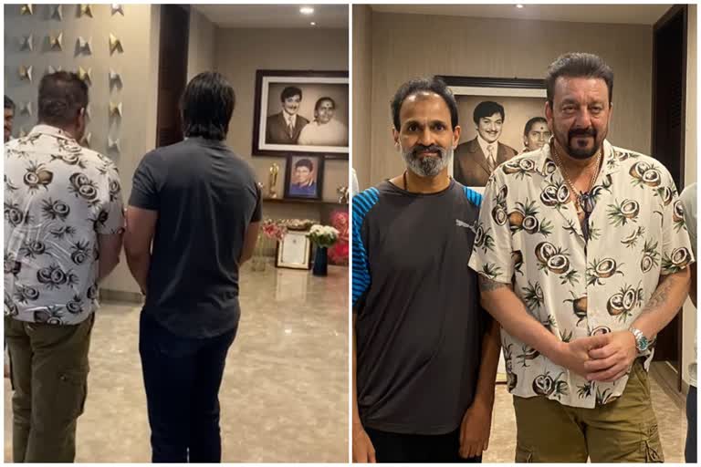 Bollywood actor Sanjay Dutt  Sanjay Dutt visits puneet raj kumar residence  Kannada actor Puneet Raj Kumar  Puneet Raj Kumar death  Aswini Puneet Raj Kumar  KGF-2 TRAILER RELEASE  KGF-2 SONGS  പുനീത്‌ രാജ്‌ കുമാര്‍ മരണം  സഞ്ജയ്‌ ദത്ത് കെജിഎഫ്‌-2 ട്രെയിലര്‍ റിലീസ്‌  പുനീത്‌ രാജ്‌ കുമാറിന്‍റെ വീട്‌ സന്ദര്‍ശിച്ച് സഞ്ജയ്‌ ദത്ത്