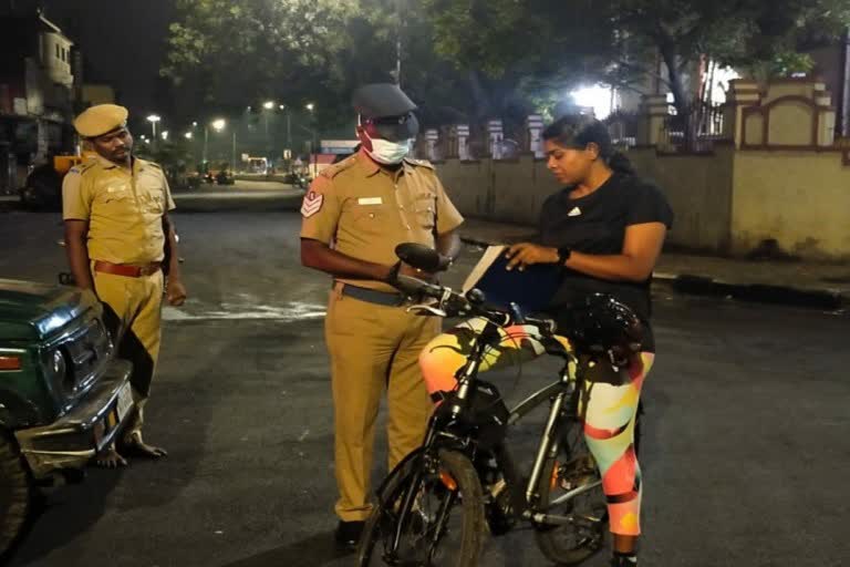 IPS Ramya Rides Bicycle In Midnight