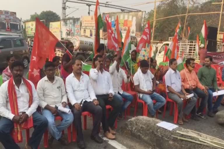 Trade union strike impact in rayagada district