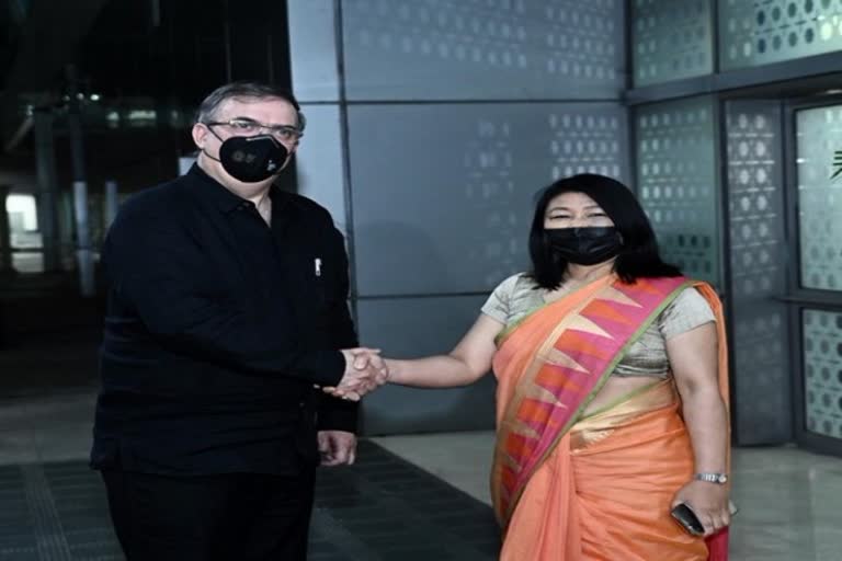 Mexican Foreign Minister Marcelo Ebrard Casaubon arrives in India