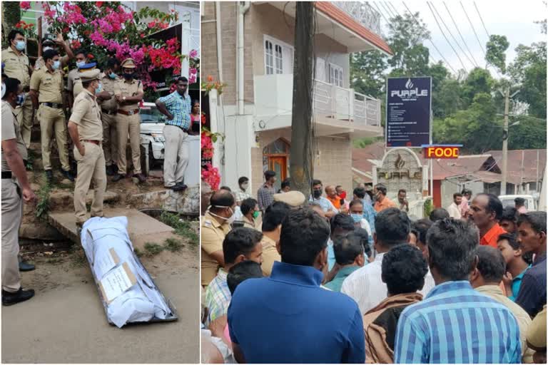 MAN KILLED BY WILD ELEPHANT IN IDUKKI  ഇടുക്കിയിൽ കാട്ടാനയുടെ ആക്രമണം  മൃതദേഹവുമായി ചിന്നക്കനാല്‍ ഫോറസ്റ്റ് ഓഫീസിൽ നാട്ടുകാരുടെ പ്രതിഷേധം  കാട്ടാനയുടെ ആക്രമണത്തിൽ വയോധികൻ കൊല്ലപ്പെട്ടു  PROTEST AGAINST WILD ELEPHANT ATTACKS IN IDUKKI  PROTEST AGAINST WILD ELEPHANT ATTACKS