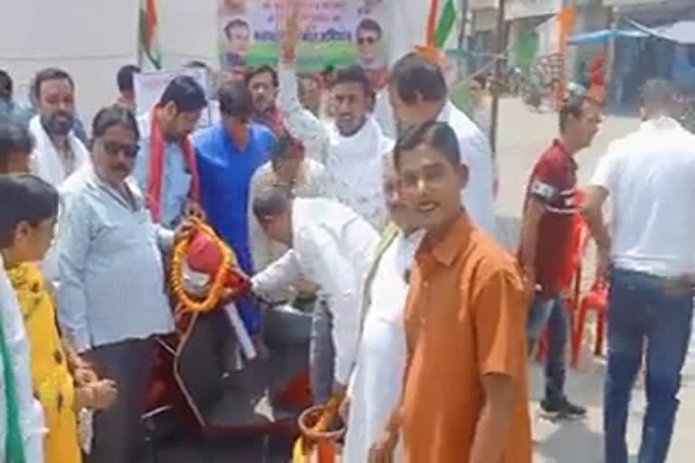 Congress demonstration against rising inflation in Bilaspur
