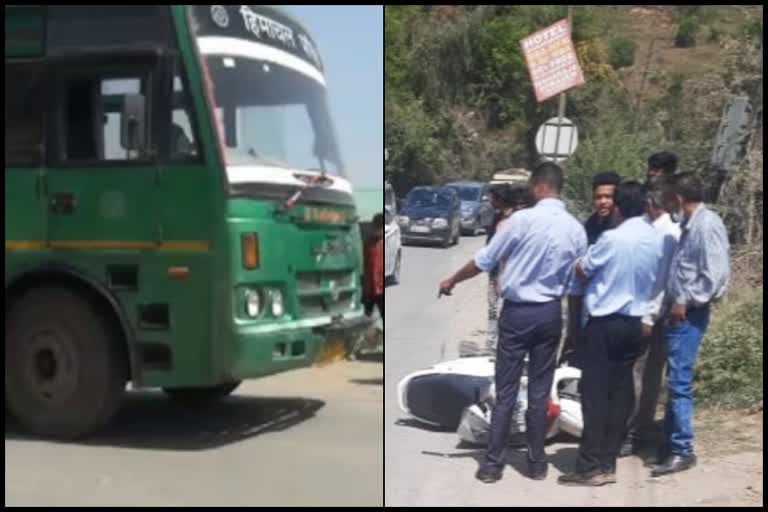 Bus and Scooty collide in Chambaghat