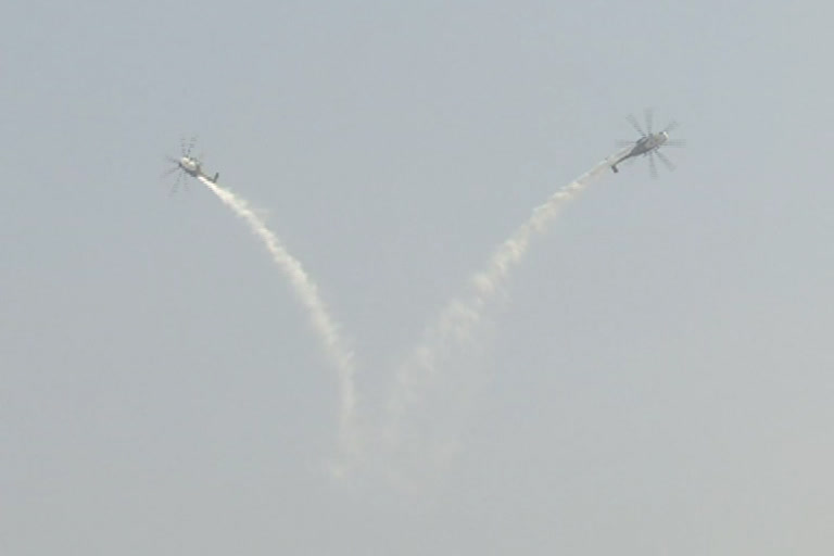 Chetak helicopter Diamond Jubilee at Hakimpet: