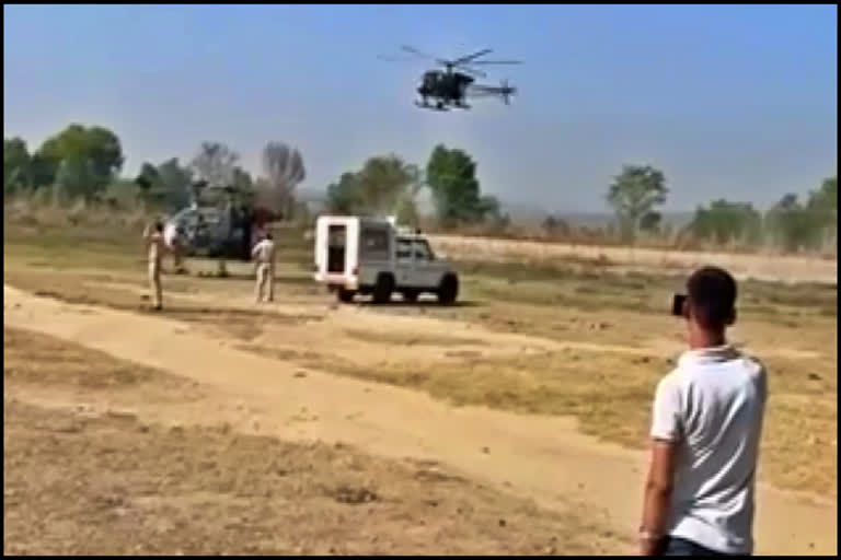 army helicopter Emergency landing in Una