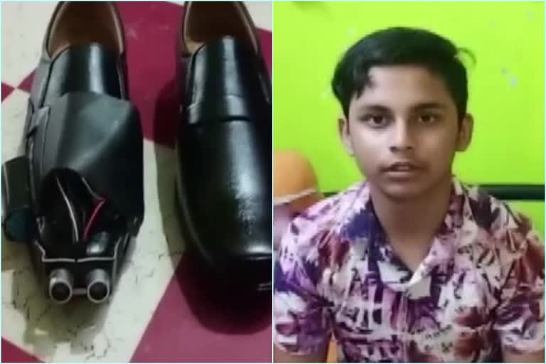 special shoe for blind 9th standard Assam student designs