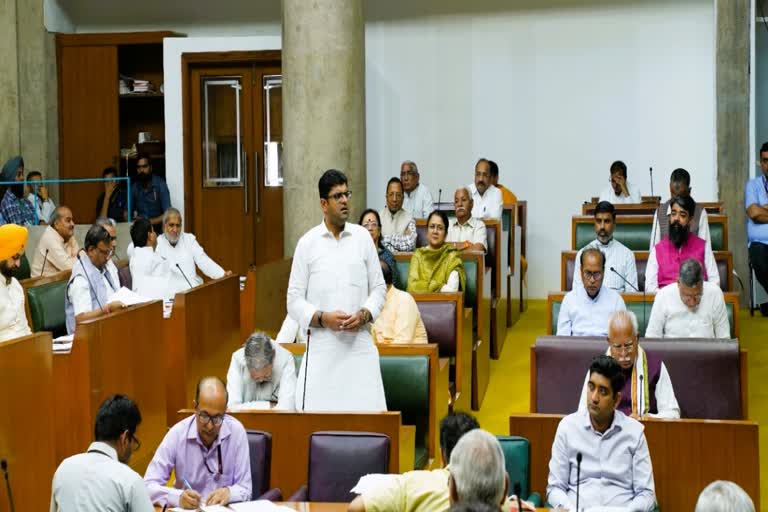 Deputy CM Dushyant Chautala in Haryana Assembly