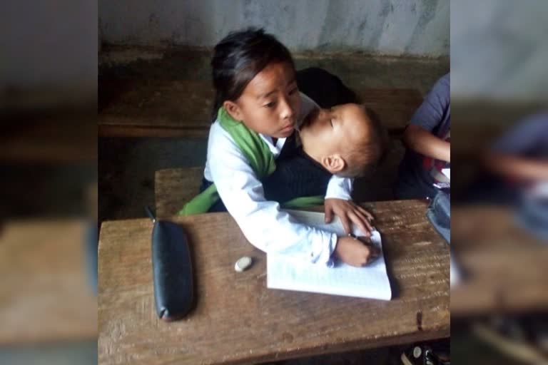 Twitter bows to 10-year-old Manipur Girl attending classes with her younger sibling on lap