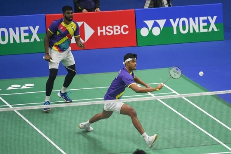 Wang Chan in their first round fixture of the Korea Open Badminton Championships 2022