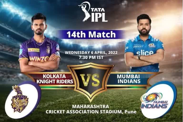 IPL 2022,14th Match: ਅੱਜ MI 'ਤੇ ਹੋਵੇਗਾ ਹਾਰ ਦਾ ਦਬਾਅ,ਜੋਸ਼ 'ਚ ਰਹੇਗੀ KKR