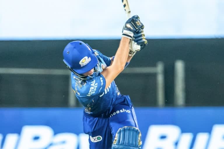 Dewald Brevis no-look six against KKR