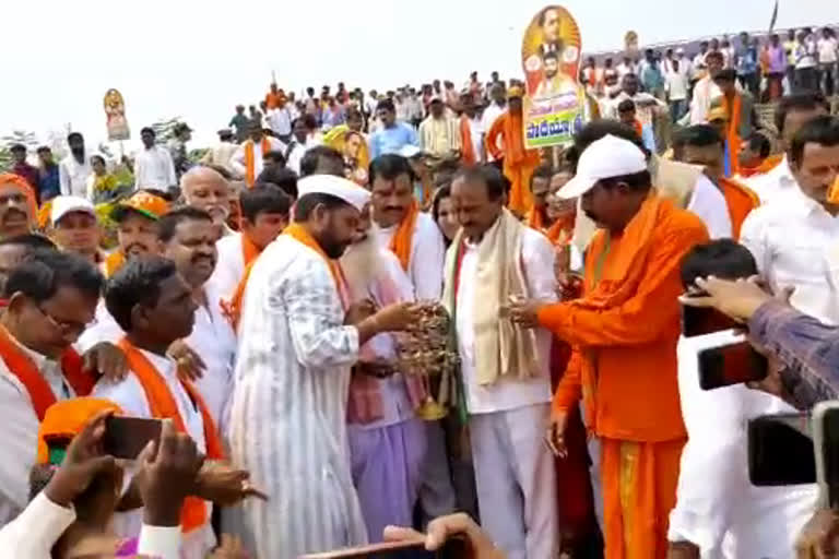 Etela erajender participated in pranahitha sadhana padayatra ending program