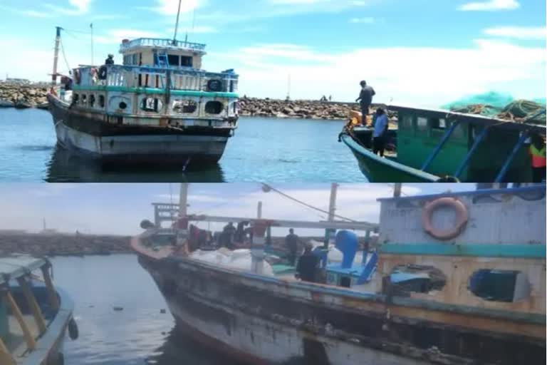 Iran boat seized Andaman shore  indian navy arrests Iran citizens  narcotic intelligence unit investigates iran boat illegally entering indian territorial waters  ഇറാന്‍ ബോട്ട് ഇന്ത്യന്‍ നേവി പിടിച്ചെടുക്കുന്നു  ഇറാന്‍ പൗരന്‍മാര്‍ ഇന്ത്യന്‍ നേവിയുടെ പിടിയില്‍  കടല്‍മാര്‍ഗമുള്ള ലഹരിക്കടത്ത്  നാര്‍കോടിക് ഇന്‍റലിജന്‍സ് അന്വേഷണം ഇറാന്‍ പൗരന്‍മാരില്‍