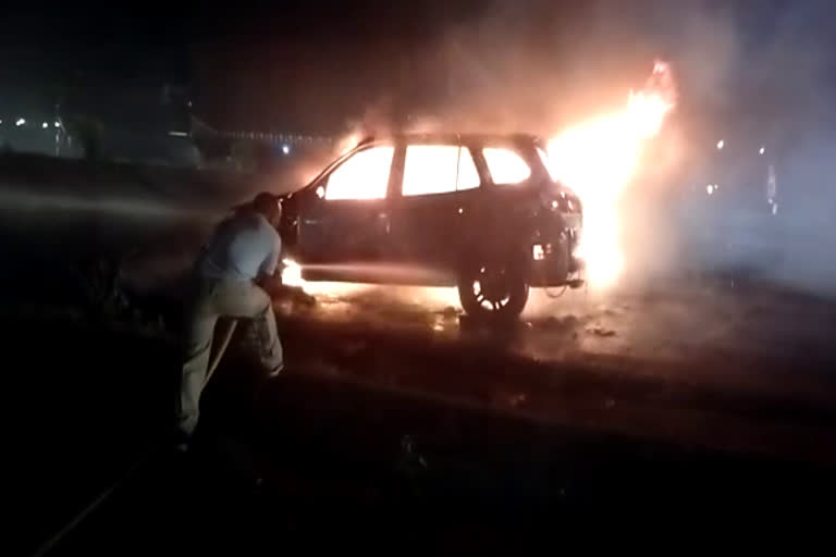 Car fire in behror