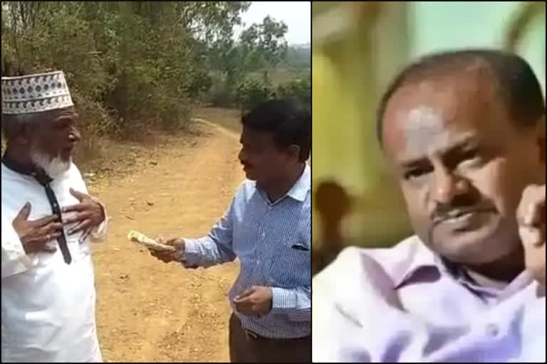 HD  Kumaraswamy  gave ten thousand rs to nabisab family of dharawad