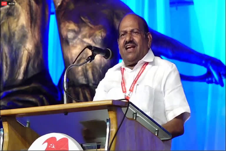 kodiyeri balakrishnan about k rail issue in cpm party congress  cpm party congress  ഭൂമി നഷ്‌ടപ്പെടുന്നവർക്കൊപ്പം സർക്കാർ ഉണ്ടാകുമെന്ന് കോടിയേരി  കെ റെയിൽ പ്രതിഷേധത്തിന് പിന്നിൽ രാഷ്‌ട്രീയമെന്ന് കോടിയേരി  സിപിഎം ഒറ്റക്കെട്ടാണെന്ന് കോടിയേരി  സിപിഎം പാർട്ടി കോണ്‍ഗ്രസ്  kodiyeri balakrishnan about k rail issue in cpm party congress  cpm party congress  ഭൂമി നഷ്‌ടപ്പെടുന്നവർക്കൊപ്പം സർക്കാർ ഉണ്ടാകുമെന്ന് കോടിയേരി  കെ റെയിൽ പ്രതിഷേധത്തിന് പിന്നിൽ രാഷ്‌ട്രീയമെന്ന് കോടിയേരി  സിപിഎം ഒറ്റക്കെട്ടാണെന്ന് കോടിയേരി  സിപിഎം പാർട്ടി കോണ്‍ഗ്രസ്