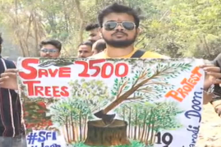 Dehradun Green activists protest felling of tress