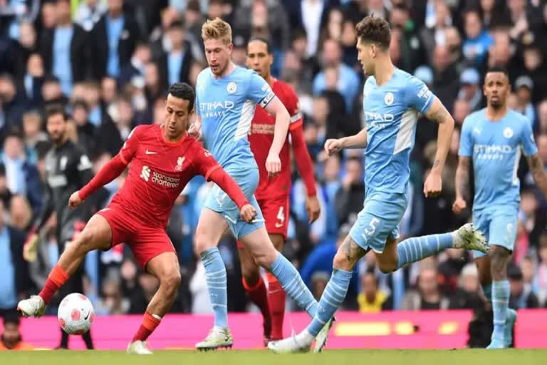 EPL  english premier league  manchester city vs Liverpool  മാഞ്ചസ്‌റ്റർ സിറ്റി - ലിവർപൂൾ  EPL | മാഞ്ചസ്‌റ്റർ സിറ്റി - ലിവർപൂൾ മത്സരം സമനിലയിൽ; പ്രീമിയര്‍ ലീഗിൽ കിരീടപ്പോരാട്ടം കനത്തു  Manchester city stay top of the table  ലീഗിൽ ഇനി ബാക്കിയുള്ളത് ആകെ ഏഴ് മത്സരങ്ങളാണ്