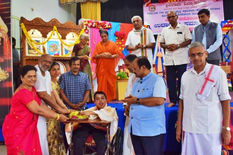 Aditya felicitated at Kalladka Sri Rama Vidya centre Aditya felicitated at Kalladka Sri Rama Vidya centre