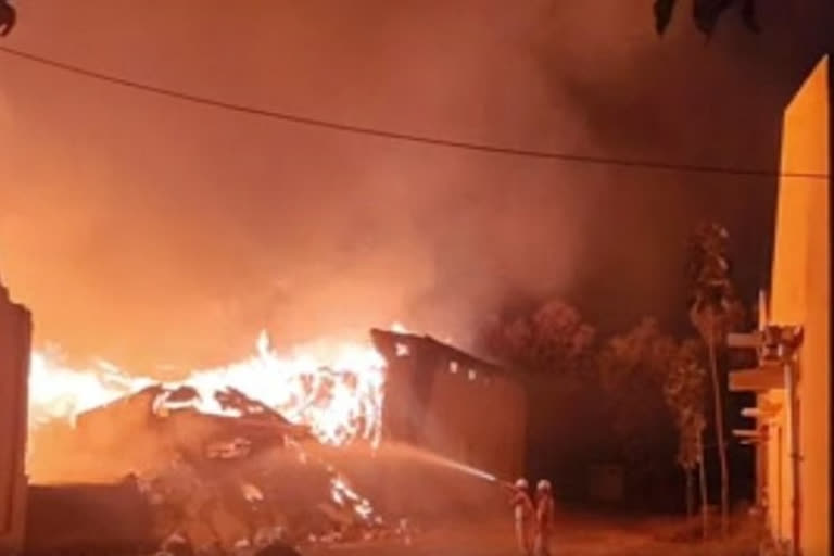 Major fire breakout gutted down Rs 35 crores worth property of the TESCO warehouse