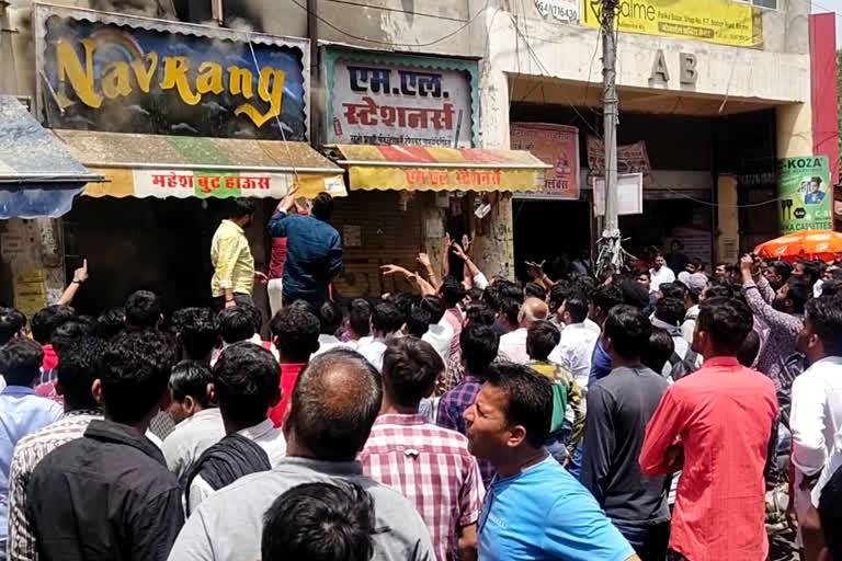 Fire in shoe shop in Barmer