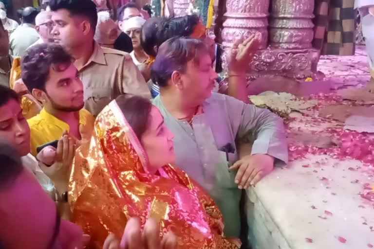 BJP leader and daughter-in-law to Mulayam Singh Yadav, founder-patron of Samajwadi party, Aparna Yadav, who was in Vrindavan's Banke Bihari Temple to offer prayers on Thursday