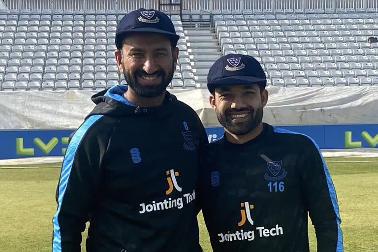 Cheteshwar Pujara  India's Cheteshwar Pujara and Pakistan's Mohammad Rizwan make debut for Sussex together  Mohammad Rizwan  Sussex debut