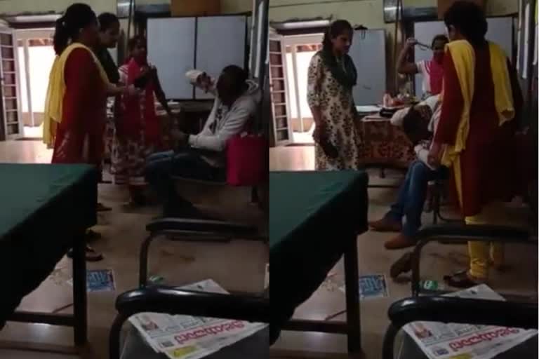 women staff beaten lecturer