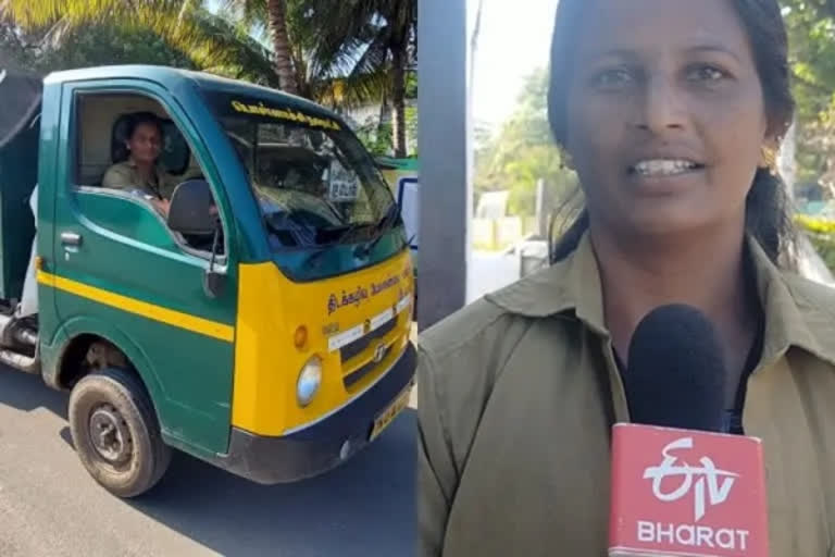 100 years old Pollachi municipality of tamilnadu gets First woman driver in service