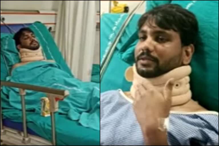 Woman cuts fiance throat  Bride played hide and seek game with fiancé and cut his throat  ആന്ധ്രാപ്രദേശില്‍ 'കണ്ണുപൊത്തികളി'യ്‌ക്കിടെ പ്രതിശ്രുത വരന്‍റെ കഴുത്തറുത്ത യുവതി ഒളിവില്‍  വിവാഹത്തിന് താത്‌പര്യമില്ലാത്തതിന്‍റെ പേരില്‍ പ്രതിശ്രുത വരന്‍റെ കഴുത്തറുത്ത് യുവതി