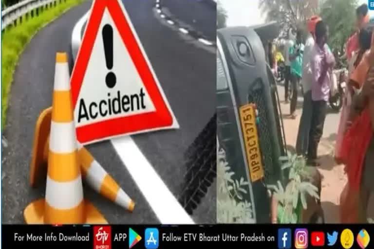 four injured six killed in road accident in deoria