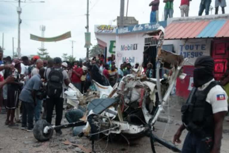 small plane crashes into truck in Haiti