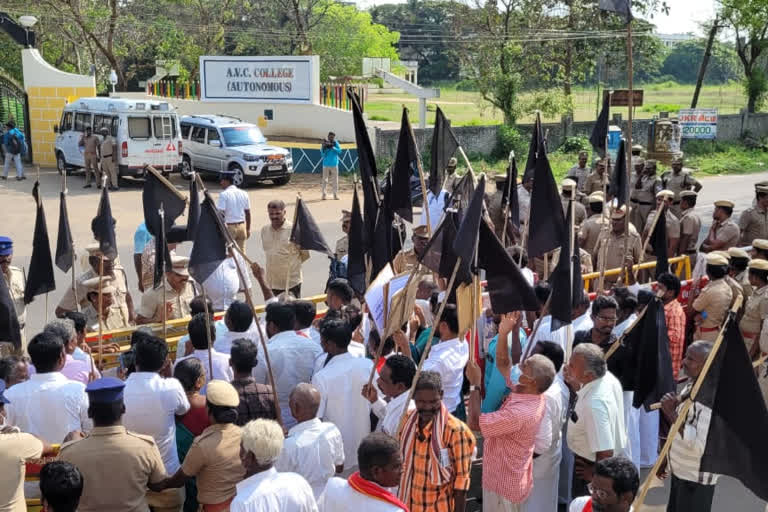 Black flag protest against TN Guv AIADMK writes to President PM and CJI seeking probe into matter