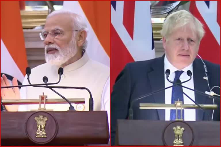 PM Modi and UK PM Johnson talks at Hyderabad House