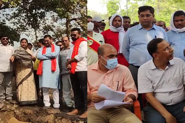 dc-and-mp-deepak-prakash-visited-site-of-landslide-at-nirsa-in-dhanbad