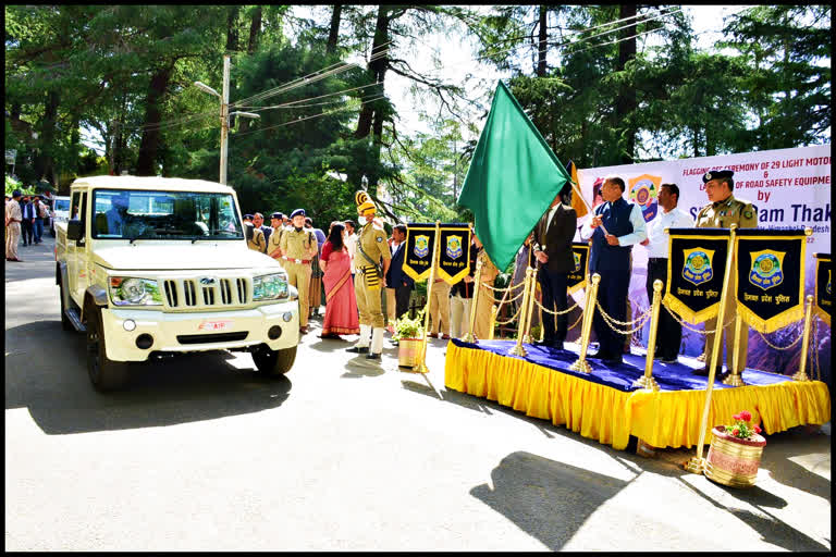 Jairam flagged off 29 Police vehicles