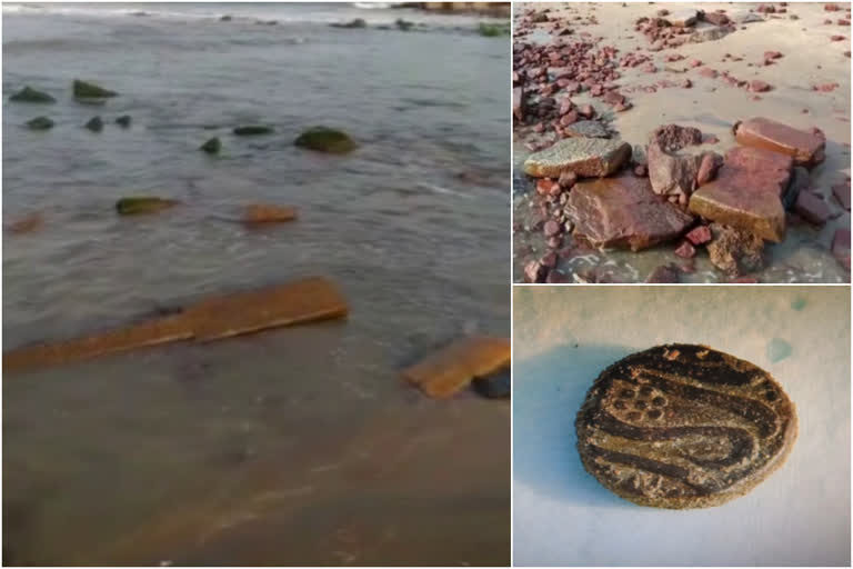 Pallava's Temple Exposed by the Sea Erosion at Mamallapuram  മാമല്ലപുരത്ത് നൂറ്റാണ്ടുകൾ പഴക്കമുള്ള ക്ഷേത്രത്തിന്‍റെ അവശിഷ്‌ടങ്ങൾ കരയ്‌ക്കടിഞ്ഞു  തമിഴ്‌നാട്ടിൽ ക്ഷേത്രത്തിന്‍റെ അവശിഷ്‌ടങ്ങൾ കരയ്‌ക്കടിഞ്ഞു  മാമല്ലപുരം രാജാവ്  പല്ലവ രാജവംശം  Pallava's Temple Exposed by the Sea Erosion