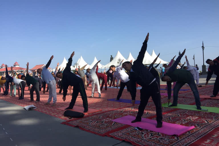 Yoga practice program in Shimla.