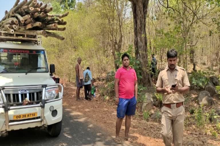 ଫରେଷ୍ଟ ଗାର୍ଡଙ୍କୁ ଚକମା, ଚୋରା ବାଉଁଶ ବୋଝେଇ ପିକଅପ ଭ୍ୟାନ ଚମ୍ପଟ୍‌