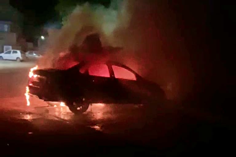 Luxury car set on fire in Jodhpur