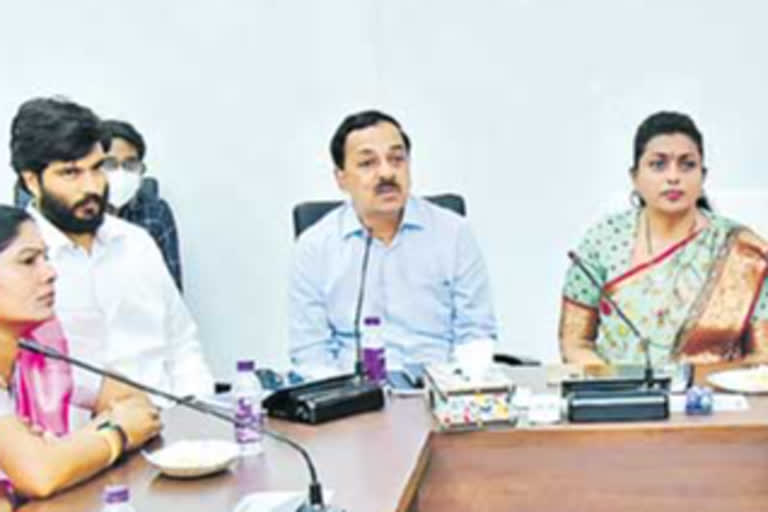 Minister Roja held review meeting with sports, tourism and cultural department personnels