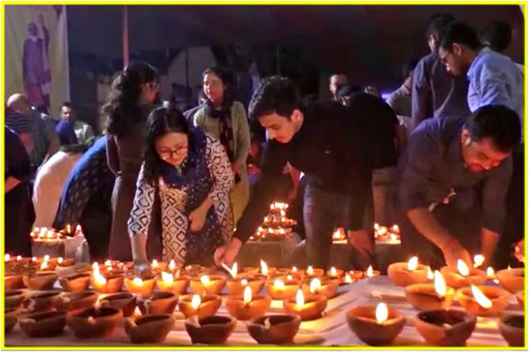 Thousand earthen lamps lit at Lakhimpur Cancer Hospital