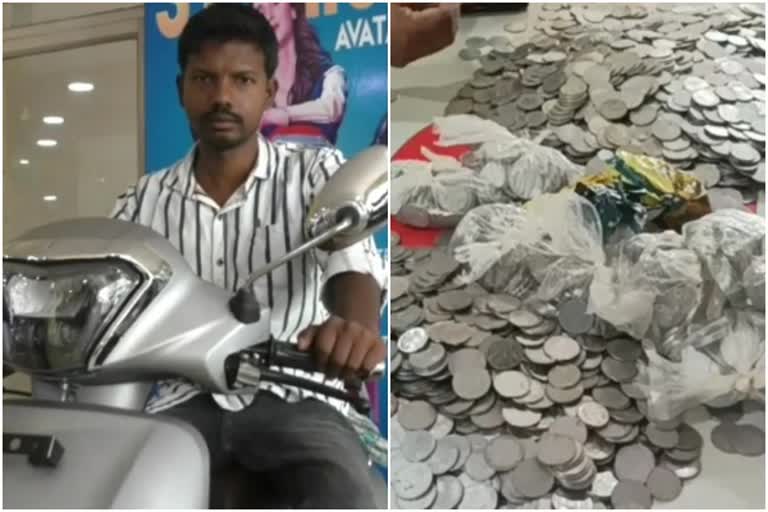 young-man-buy-a-scooty-on-62-thousand-rupees-coin-in-baripada-mayurbhanj