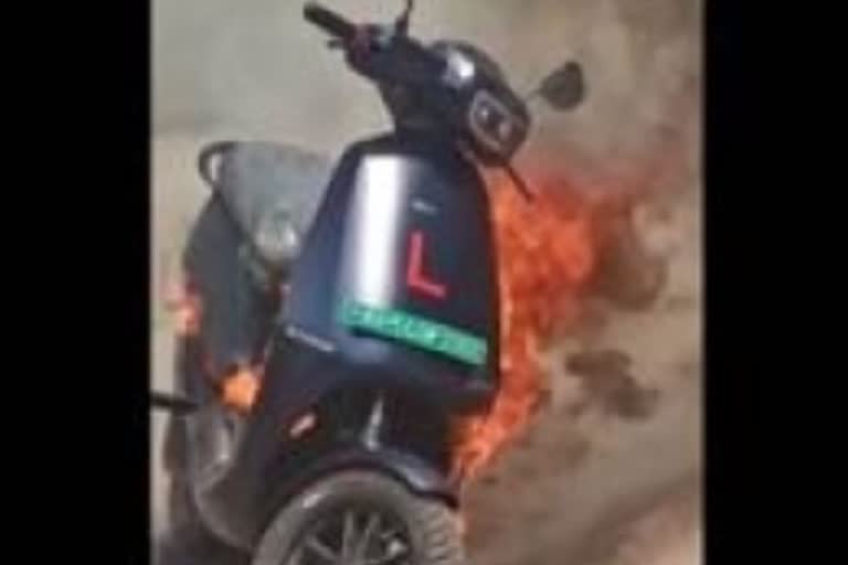 E-scooter goes up in fire