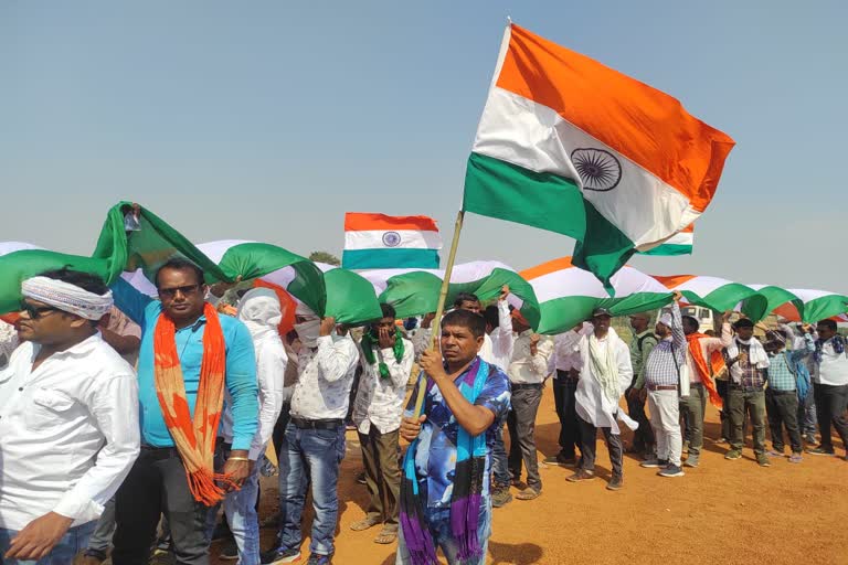 Raipur MNREGA Employees Padyatra