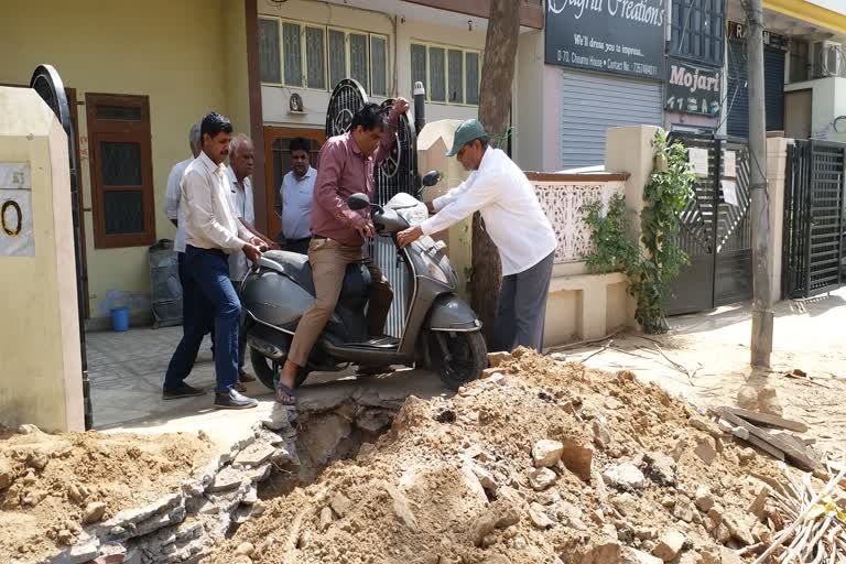 sewer line work incomplete in Jaipur