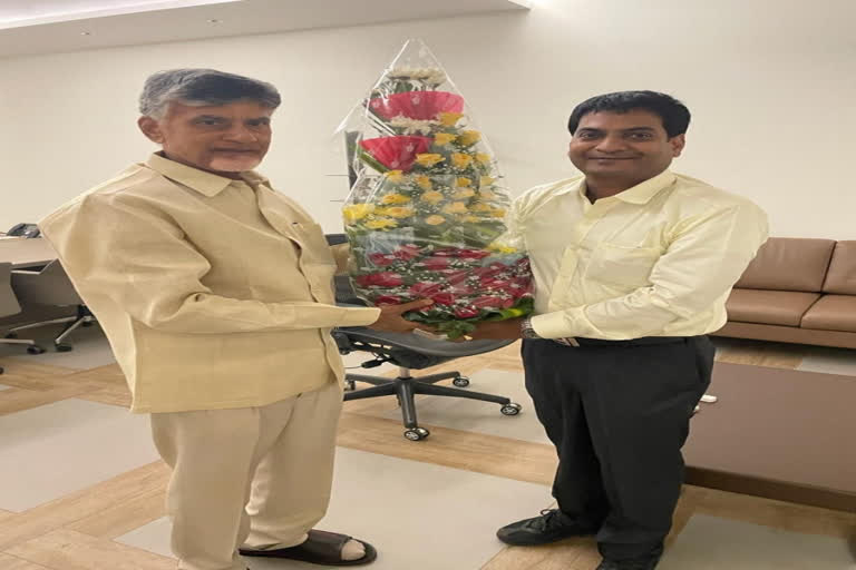 చంద్రబాబును కలిసిన కిషోర్​బాబు