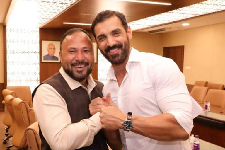 Actor John Abraham meets CM Himanta Biswa Sharma at Janata Bhawan