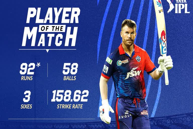 warner player of the match award