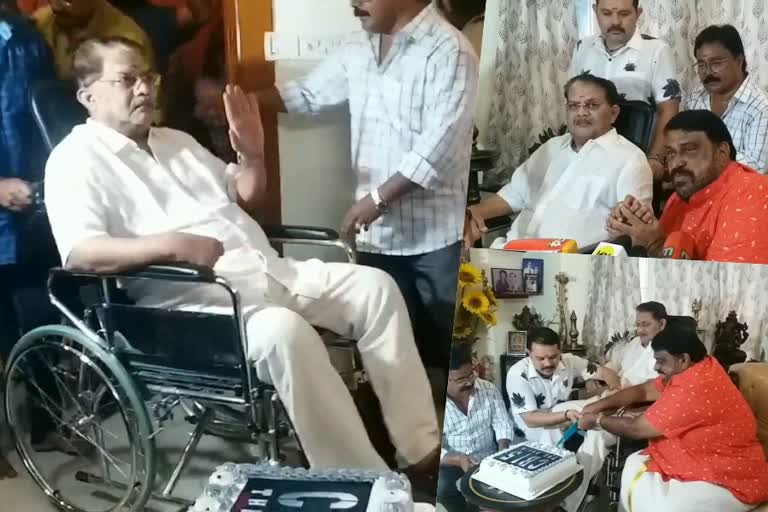 K Madhu visited Jagathy Sreekumar  ജഗതിയുടെ വീട്ടില്‍ കേക്ക്‌ മുറിച്ച്‌ ആഘോഷം  ഗതി ശ്രീകുമാറിനെ സന്ദർശിച്ച് സംവിധായകൻ കെ.മധു  Jagathy Sreekumar invites K Madhu  K Madhu about CBI 6  K Madhu about CBI 5 The Brain  K Madhu about Jagathy Sreekumar's re entry  K Madhu Thanks to audience  Mammootty Mukesh Jagathy team up  CBI series  CBI 5 The Brain cast and crew